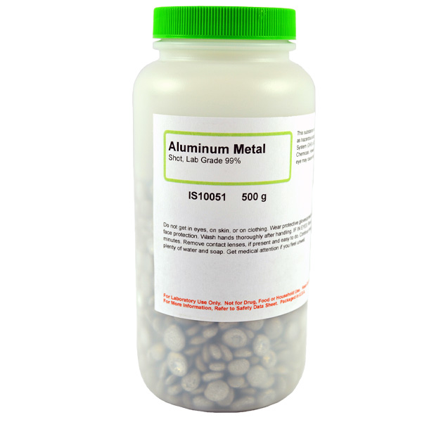 Aluminum 99% Metal Shot, Lab Grade, 500g