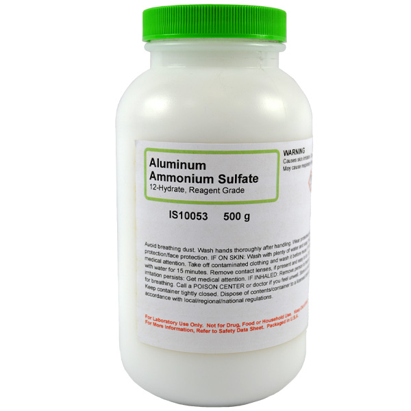 Aluminum Ammonium Sulfate 12-Hydrate, Reagent Grade, 500g