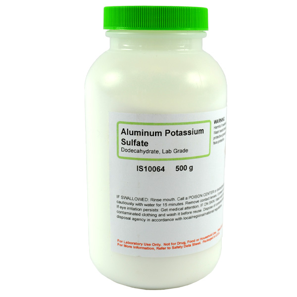 Aluminum Potassium Sulfate 12-Hydrate, Lab Grade, 500g