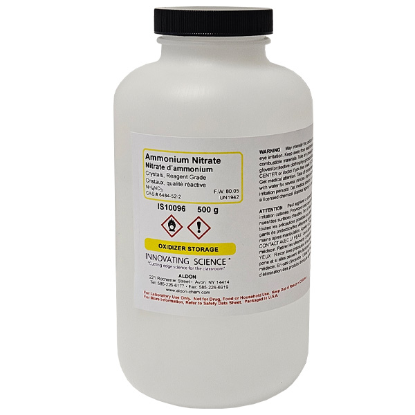 Ammonium Nitrate Crystals, Reagent Grade, 500g