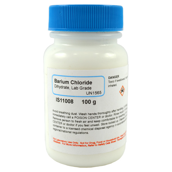 Barium Chloride Dihydrate, Lab Grade, 100g