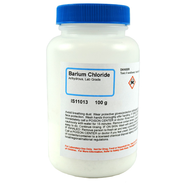 Barium Chloride Anhydrous, Lab Grade, 100g