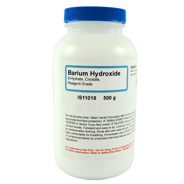 Barium Hydroxide Crystals, Reagent Grade, 500g