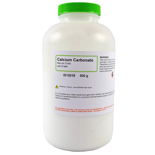 Calcium Carbonate, Natural Chalk, Lab Grade, 500g