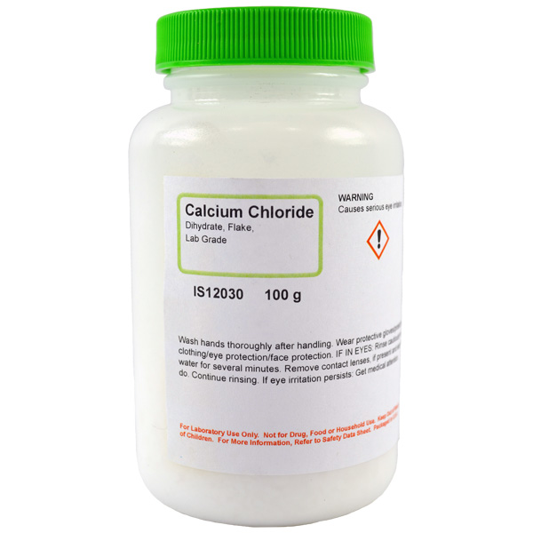 Calcium Chloride Dihydrate Flake, Lab Grade, 100g