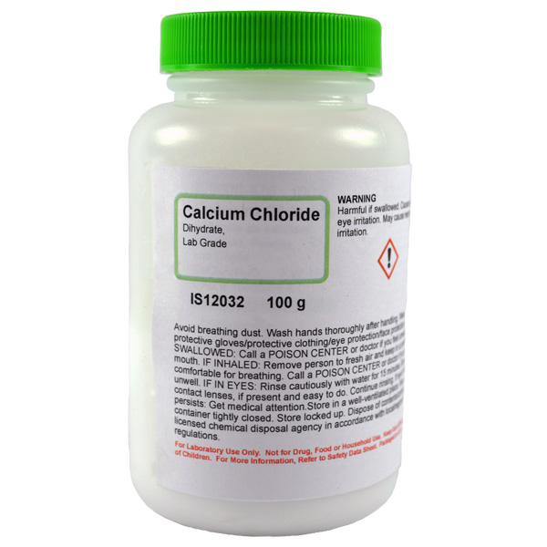 Calcium Chloride Dihydrate, Lab Grade, 100g