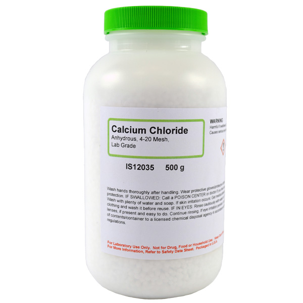 Calcium Chloride Anhydrous (4-20 mesh), Lab Grade, 500g