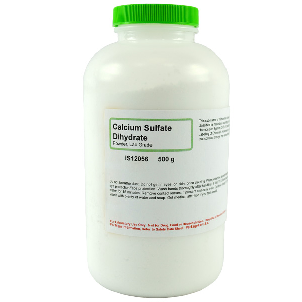 Calcium Sulfate Dihydrate Powder, Lab Grade, 500g