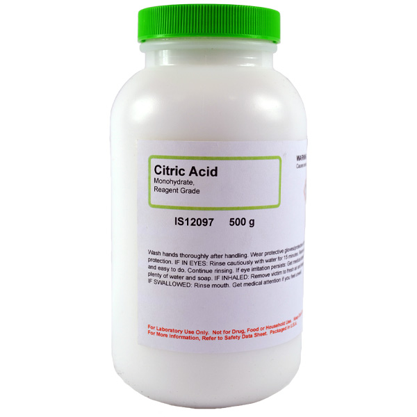 Citric Acid Monohydrate, Reagent Grade, 500g
