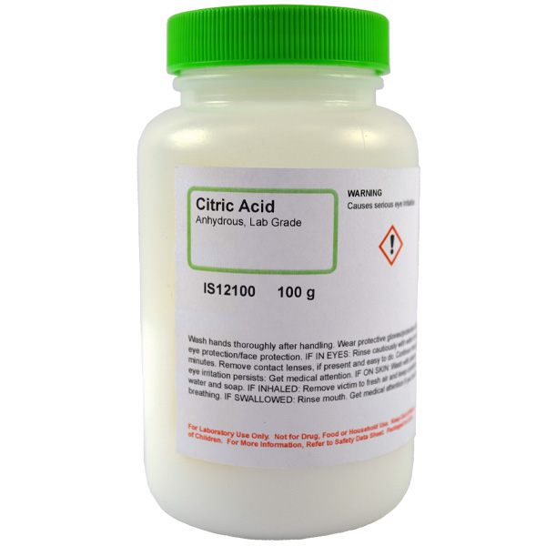 Citric Acid Anhydrous, Lab Grade, 100g