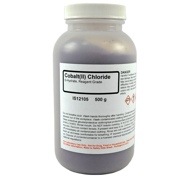Cobalt (II) Chloride 6-Hydrate, Reagent Grade, 500g