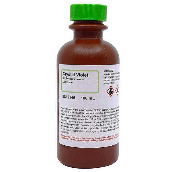 Crystal Violet 1% Aqueous Solution, Lab Grade, 100mL