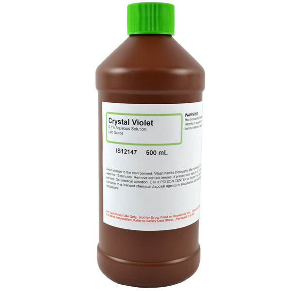 Crystal Violet 0.1% Aqueous Solution, Lab Grade, 500mL