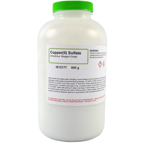 Copper (II) Sulfate Anyhdrous, Reagent Grade, 500g