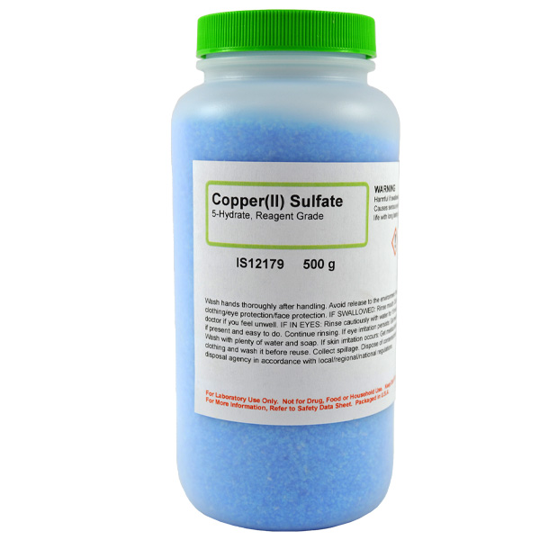 Copper (II) Sulfate 5-Hydrate Fine Crystals, Reagent Grade, 500g