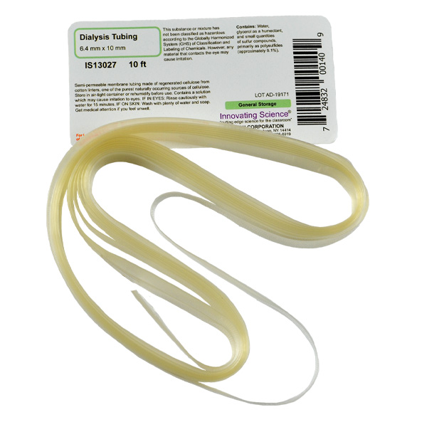 Dialysis Tubing, 6.4mm x 10mm, 10ft