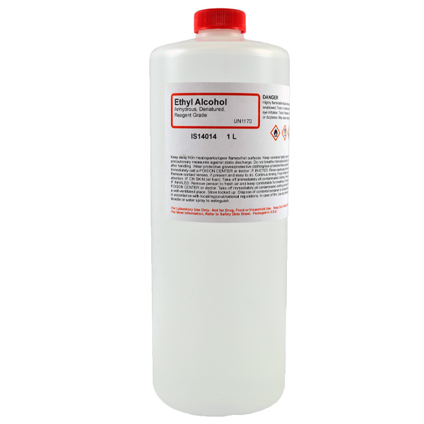 Ethyl Alcohol, Anhydrous Denatured, Reagent Grade, 1L