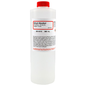 Ethyl Alcohol, Anhydrous Denatured, Reagent Grade, 500mL