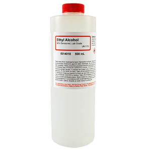 Ethyl Alcohol, 95% Denatured, Lab Grade, 500mL