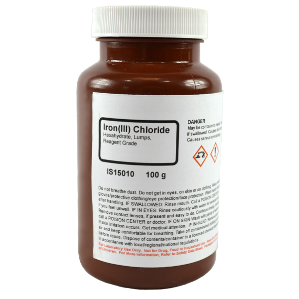Iron (III) Chloride 6-Hydrate Lump, Reagent Grade, 100g