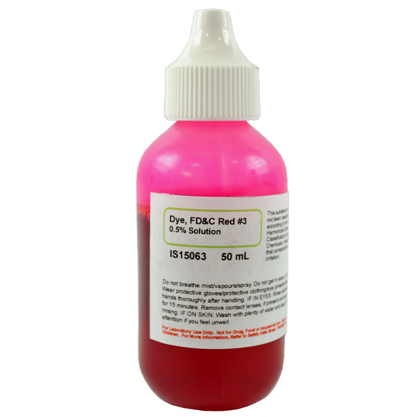 FD&C Dye, Red #3, 50mL