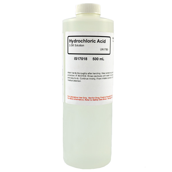 Hydrochloric Acid 3M Solution, 500mL