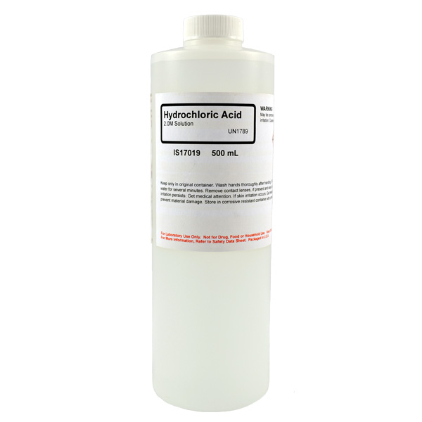 Hydrochloric Acid 2M Solution, 500mL