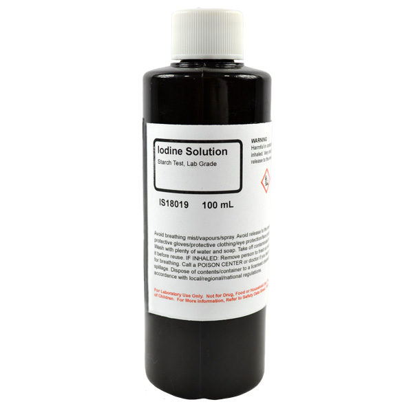 Iodine Solution (Starch Test), Lab Grade, 100mL
