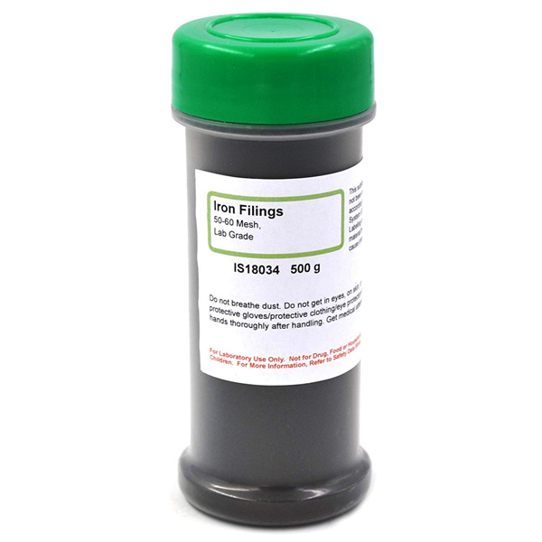 Iron Filings, 50-mesh, Lab Grade, 500g