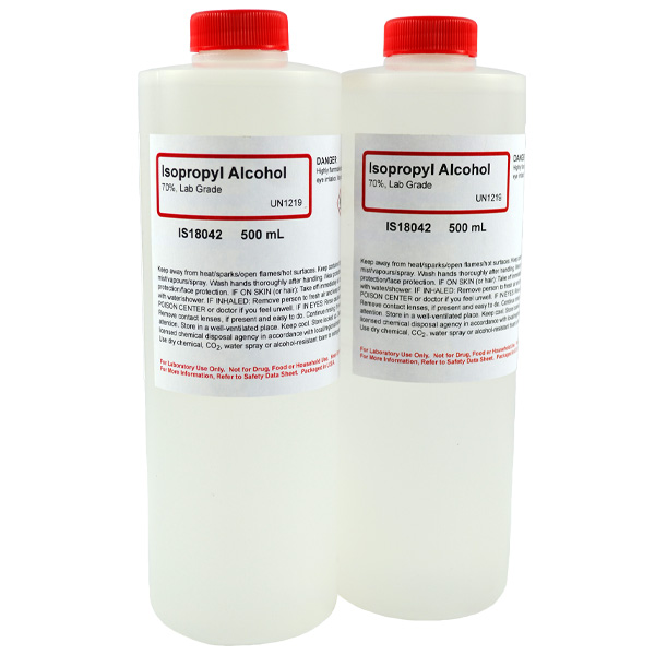Isopropyl Alcohol 70%, Lab Grade, 2 x 500mL
