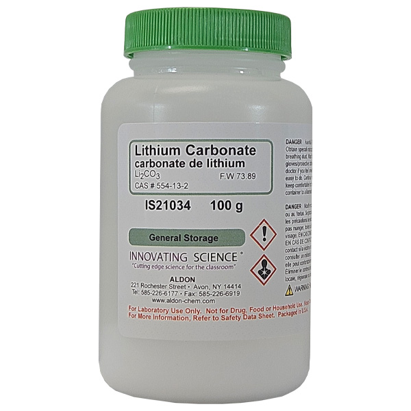 Lithium Carbonate, Reagent Grade, 100g