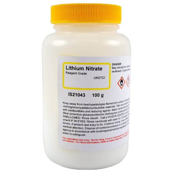Lithium Nitrate, Reagent Grade, 100g