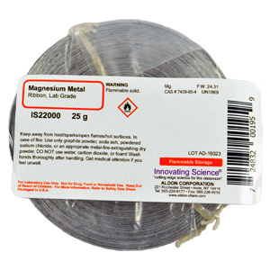 Magnesium Metal Ribbon, Lab Grade, 25g