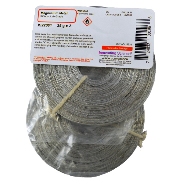 Magnesium Metal Ribbon, Lab Grade, 2 x 25g