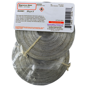 Magnesium Metal Ribbon, Lab Grade, 2 x 25g