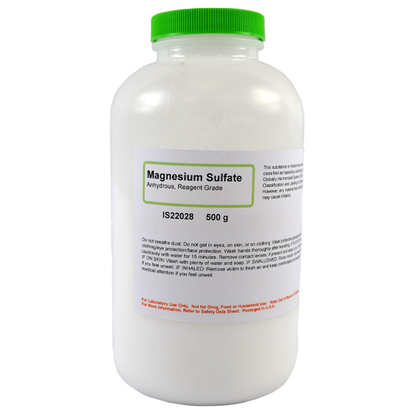 Magnesium Sulfate Anhydrous, Reagent Grade, 500g