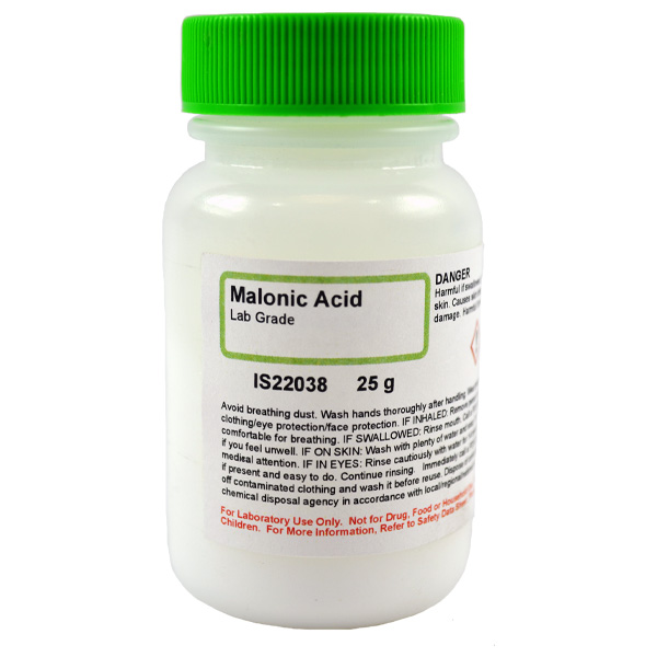 Malonic Acid, Lab Grade, 25g