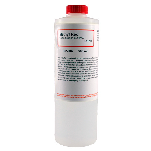 Methyl Red 0.02% Solution in Alcohol, 500mL