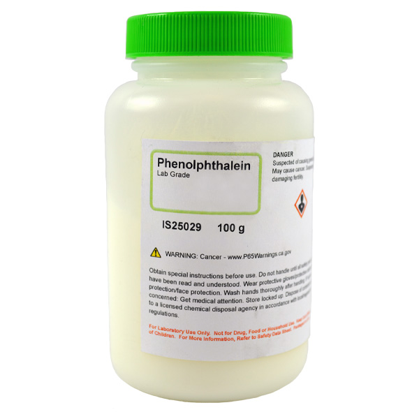Phenolphthalein, Lab Grade, 100g