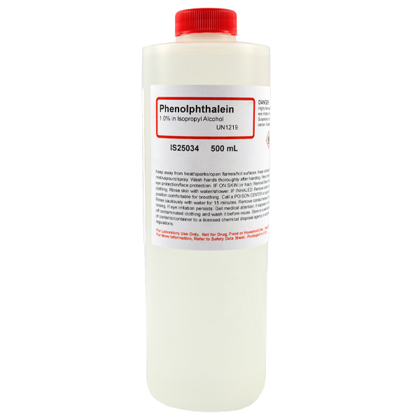 Phenolphthalein 1% Solution in Alcohol, 500mL
