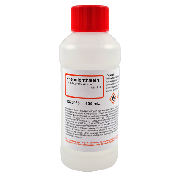 Phenolphthalein 1% Solution in Alcohol, 100mL