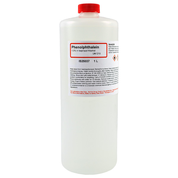 Phenolphthalein 1% Solution in Alcohol, 1L