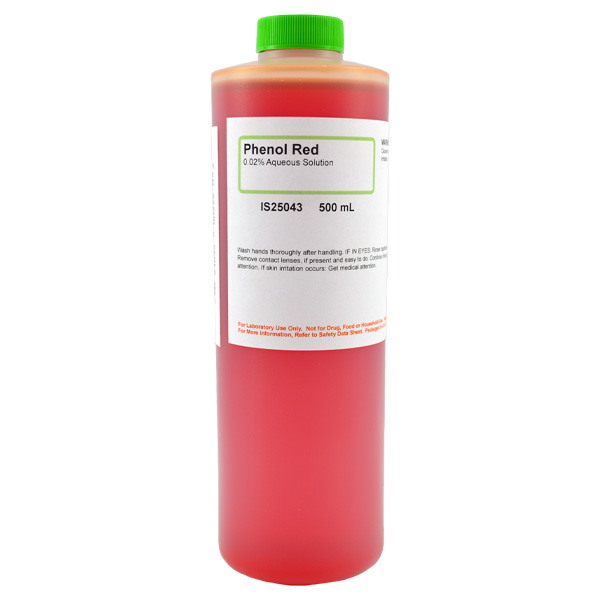 Phenol Red 0.02% Aqueous Solution, 500mL