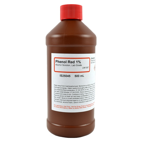 Phenol Red 1% Solution in Alcohol, 500mL