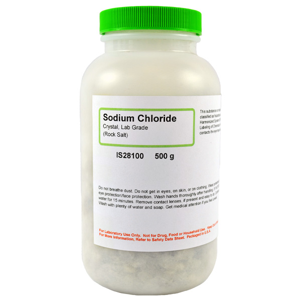 Sodium Chloride Crystals, Lab Grade, 500g