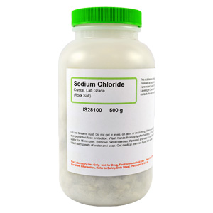 Sodium Chloride Crystals, Lab Grade, 500g