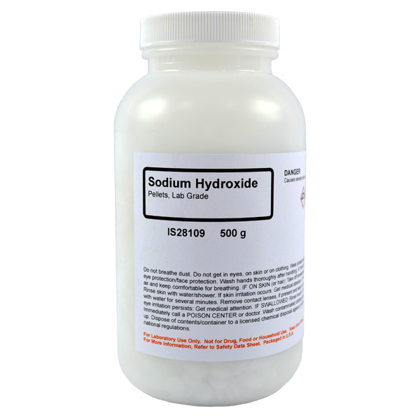 Sodium Hydroxide Pellet, Lab Grade, 500g
