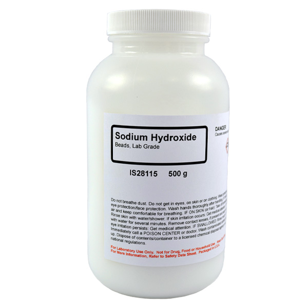 Sodium Hydroxide Bead, Lab Grade, 500g
