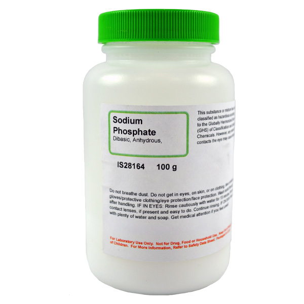 Sodium Phosphate Dibasic Anhydrous, Lab Grade, 100g