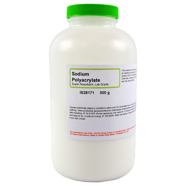 Sodium Polyacrylate, Super Absorbant, Lab Grade, 500g